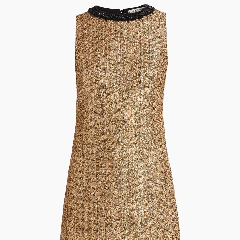 Alice + Olivia Clyde Metallic Tweed Mini-Dress